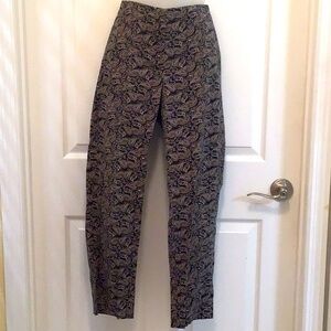 J Jill slim black Paisley career pants EUC